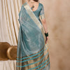 Dhiyona RV Women's Elegant Organza Golden Zari Woven Saree with Matching Blouse ( KVD2146 )
