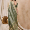 Dhiyona RV Women's Elegant Organza Golden Zari Woven Saree with Matching Blouse ( KVD2147 )