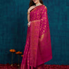 Dhiyona RV Women's Elegant Golden Zari Woven Banarasi Silk Saree with Blouse ( KVD2153 )