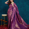 Dhiyona RV Women's Kanjivaram Silk Woven With Golden Woven Border Saree  ( KVD2155 )