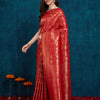 Indyancart RV Women's Kanjivaram Silk Woven With Golden Woven Border Saree  ( KVD2160 )