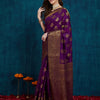 Dhiyona RV Women's Elegant Golden Zari Woven Banarasi Silk Saree with Blouse ( KVD2163 )