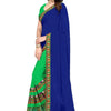 Indyancart RV Women's Designer Half & Half Georgette Embroidery Work Saree With Blouse ( KVD4 )