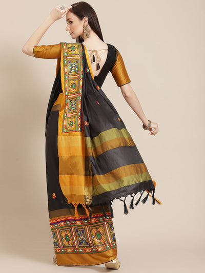 Indyancart RV Women's Designer Cotton Silk Embroidered Saree with Heavy Border ( KVD406 )