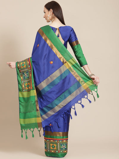Indyancart RV Women's Designer Cotton Silk Embroidered Saree with Heavy Border ( KVD407 )