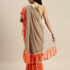 Dhiyona RV Women's Chiffon Ruffle Saree With Bandhej frill Saree ( KVD517 )