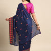 Dhiyona RV Women's Georgette Thread Embroidered border Party/casual Wear Saree (KVD582)