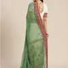 Dhiyona RV Women's Designer Peacock Pattern Embroidery Georgette Saree with Blouse ( KVD7 )