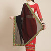 Dhiyona RV Women's Georgette With heavy Kutchi Embroidered Work Saree ( KVD711 )