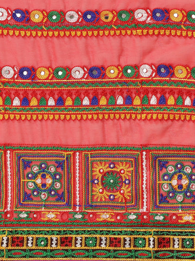 Indyancart RV Women's Georgette With heavy Kutchi Embroidered Work Saree ( KVD711 )