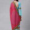 Dhiyona RV Women's Georgette With heavy Kutchi Embroidered Work Saree ( KVD712 )