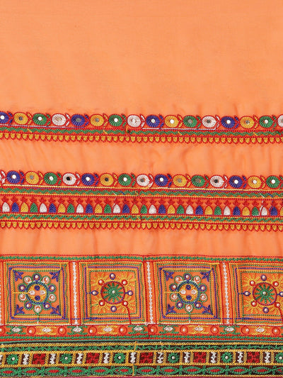 Indyancart RV Women's Georgette With heavy Kutchi Embroidered Work Saree ( KVD714 )