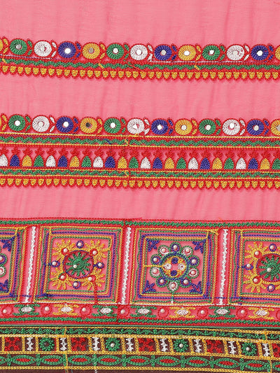 Indyancart RV Women's Georgette With heavy Kutchi Embroidered Work Saree ( KVD716 )
