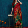 Dhiyona RV Women's Cotton Silk Heavy Kutchi Work With Peacock Design Embroidered Saree  ( KVD732 )