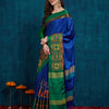 Dhiyona RV Women's Cotton Silk Heavy Kutchi Work With Peacock Design Embroidered Saree  ( KVD862 )