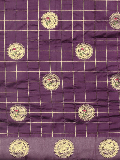 Indyancart RV Women's Banarasi Cotton Silk With Zari weaving  Saree  ( KVD909 )