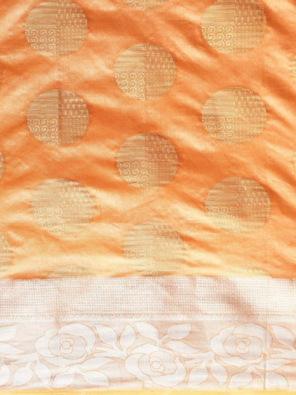 Dhiyona RV Women's Banarasi Silk With Silver and Golden Jacquard Print Saree  ( KVD912 )