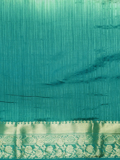 Indyancart RV Women's Banarasi Silk With Silver and Golden Jacquard Print Saree  ( KVD914 )