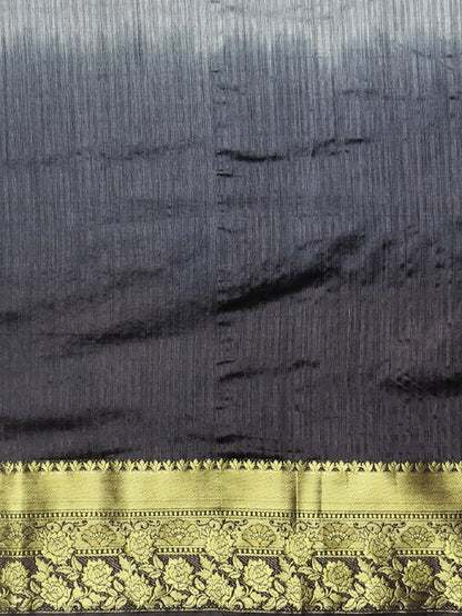 Indyancart RV Women's Banarasi Silk With Silver and Golden Jacquard Print Saree  ( KVD917 )