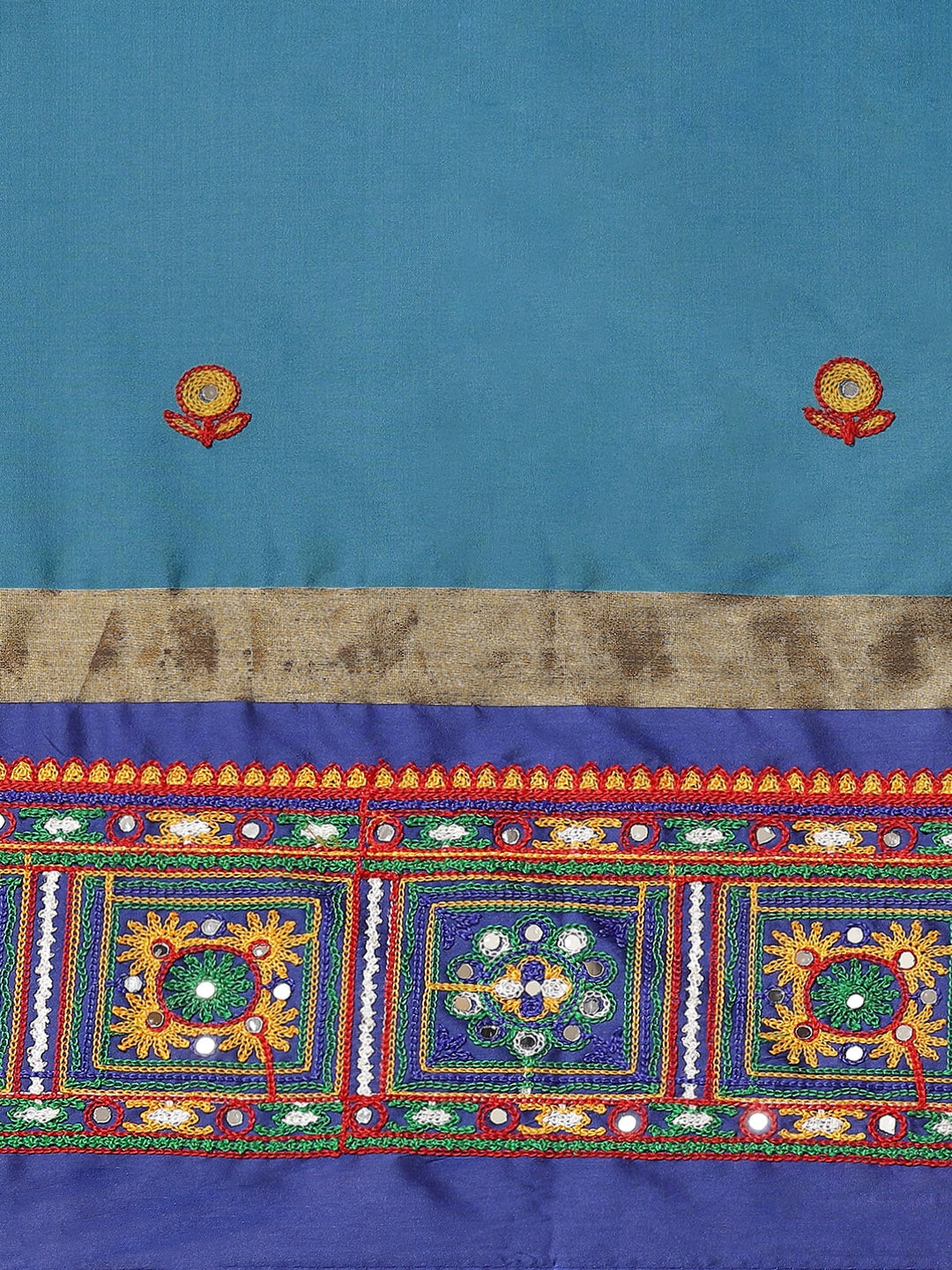 Indyancart RV Women's Designer Cotton Silk Embroidered Saree with Heavy Border ( KVD954 )