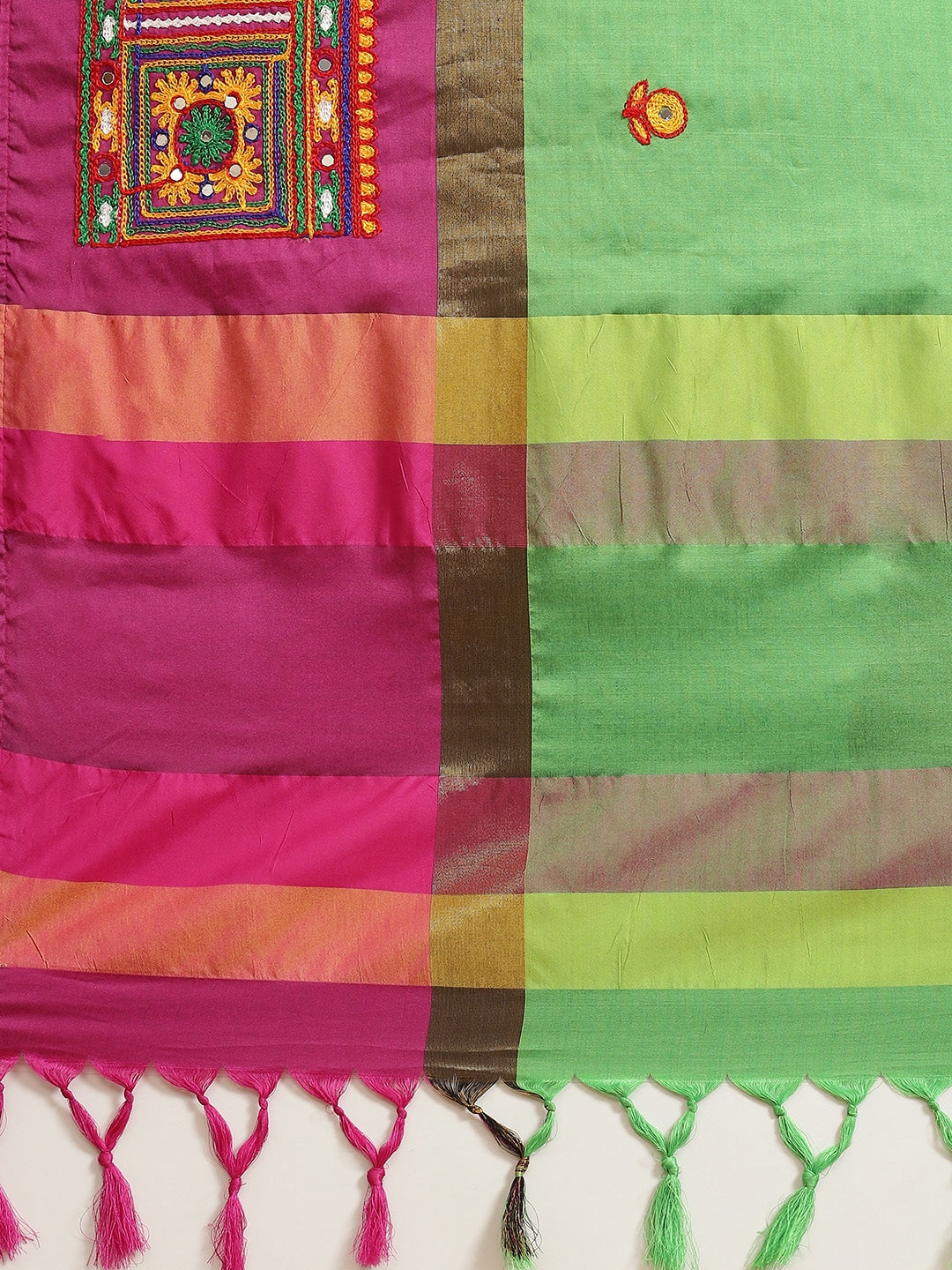 Indyancart RV Women's Designer Cotton Silk Embroidered Saree with Heavy Border ( KVD955 )