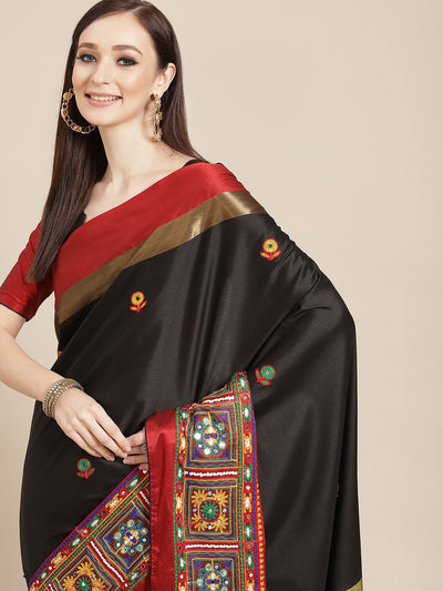 Indyancart RV Women's Designer Cotton Silk Embroidered Saree with Heavy Border ( KVD956 )