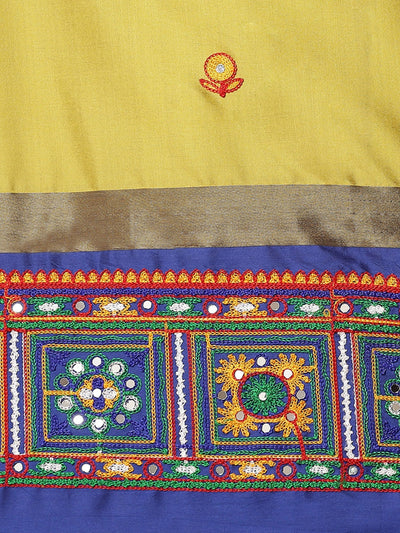 Indyancart RV Women's Designer Cotton Silk Embroidered Saree with Heavy Border ( KVD957 )