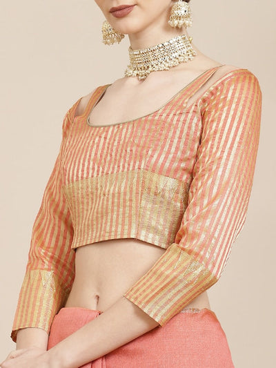Indyancart RV Women's Assam Silk With Golden Broad Border Saree  ( KVD987 )
