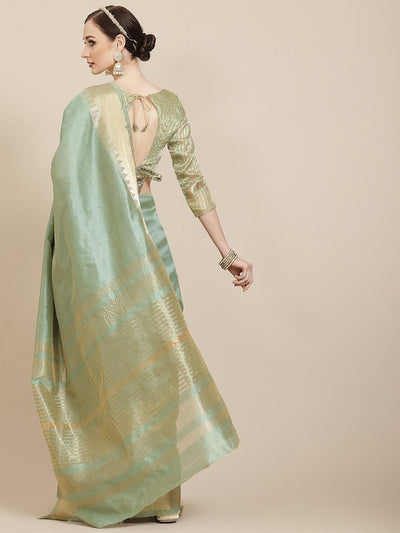 Indyancart RV Women's Assam Silk With Golden Broad Border Saree  ( KVD990 )