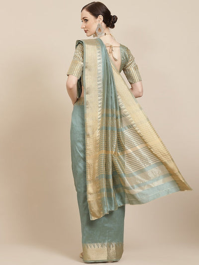 Indyancart RV Women's Assam Silk With Golden Broad Border Saree  ( KVD991 )