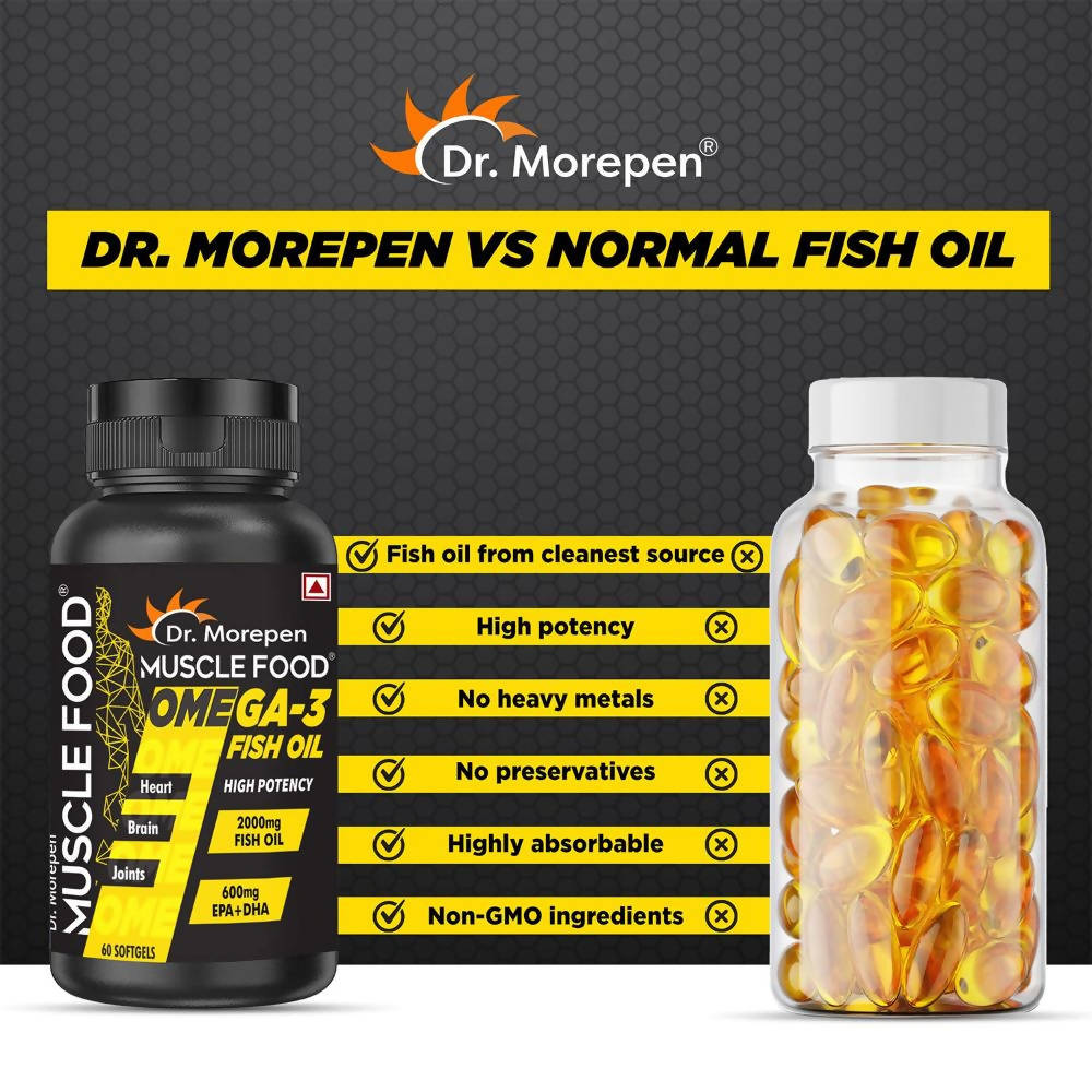 Dr. Morepen Muscle Food Omega-3 2000mg Fish Oil Softgels