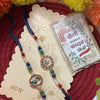 Dhiyona Set Of 2 Multicolor Peacock Design Rakhi With Roli Chawal Chandan Mishri