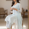 Dhiyona IE Ethnic Motifs Embroidered Chikankari Pure Cotton Kurta With Trousers & Dupatta