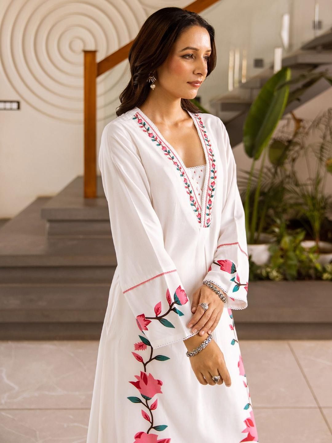 Dhiyona IE Printed A-Line Top With Palazzos Co-Ords set