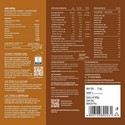 The Whole Truth Whey Protein Isolate+Concentrate - Cold Coffee