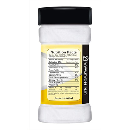 Desire Citric Acid Crystals for baking, showing a clear jar filled with fine, white citric acid crystals, a popular baking supply.