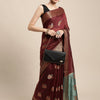 Dhiyona GR Women's Sagarika Vintage Maroon Cotton Blend Saree