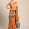Dhiyona GR Women's Sagarika Cadmium Yellow Cotton Blend Saree