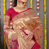 Dhiyona GR Women's Amrut Maroon Zari Paithani Silk Saree