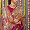 Dhiyona GR Women's Amrut Wine Zari Paithani Silk Saree