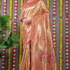 Dhiyona GR Women's Amrut Peachy Pink Zari Paithani Silk Saree