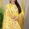 Dhiyona GR Women's Rajkumari Yellow Zari Paithani Silk Saree