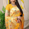 Dhiyona GR Women's Rajkumari Haldi Mustard Zari Paithani Silk Saree