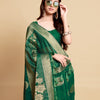 Dhiyona GR Women's Satrangi Leaf Green Zari Woven Design Linen Saree