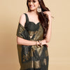 Dhiyona GR Women's Satrangi Alluring Grey Zari Woven Design Linen Saree