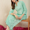 Dhiyona IE Women Floral Embroidered Regular Thread Work Pure Cotton Kurta with Trousers