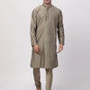 Men's Chiku Cotton Blend Straight Kurta Pyjama Set