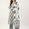 Women's White Pure Cotton Kurta With Pant And Dupatta