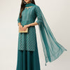 Women's Crepe Straight Kurti Skirt With Dupatta