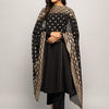 Women's Balck Crepe A-line Kurta with Pant and Dupatta